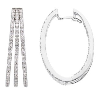 Songa Antonio - Orecchini Cerchio - Oro Bianco - Diamanti