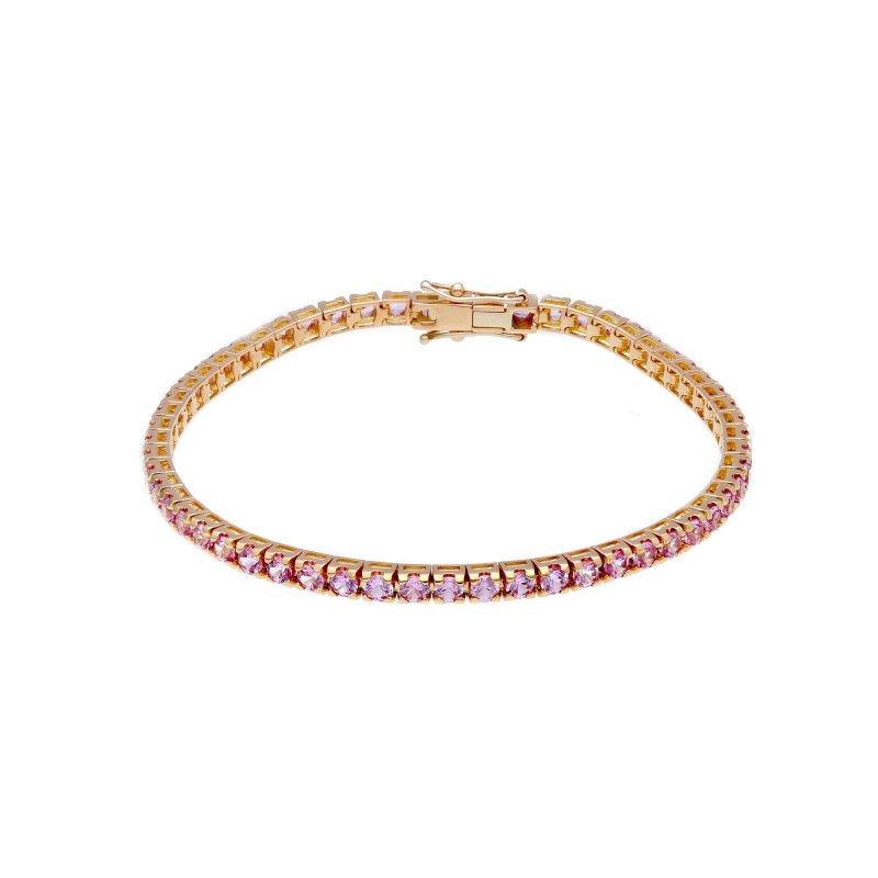 Songa Antonio - Bracciale Tennis - Oro Rosa - Zaffiro
