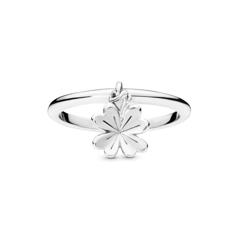 Anello con pendente Quadrifoglio portafortuna