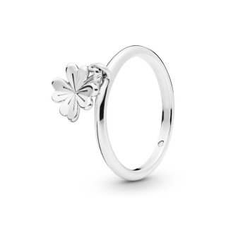 Anello con pendente Quadrifoglio portafortuna
