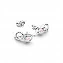 Orecchini Legame infinito con Perla Rosa Artificiale
