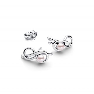Orecchini Legame infinito con Perla Rosa Artificiale