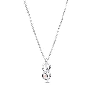 Collana Legame Infinito con Perla Rosa Artificiale