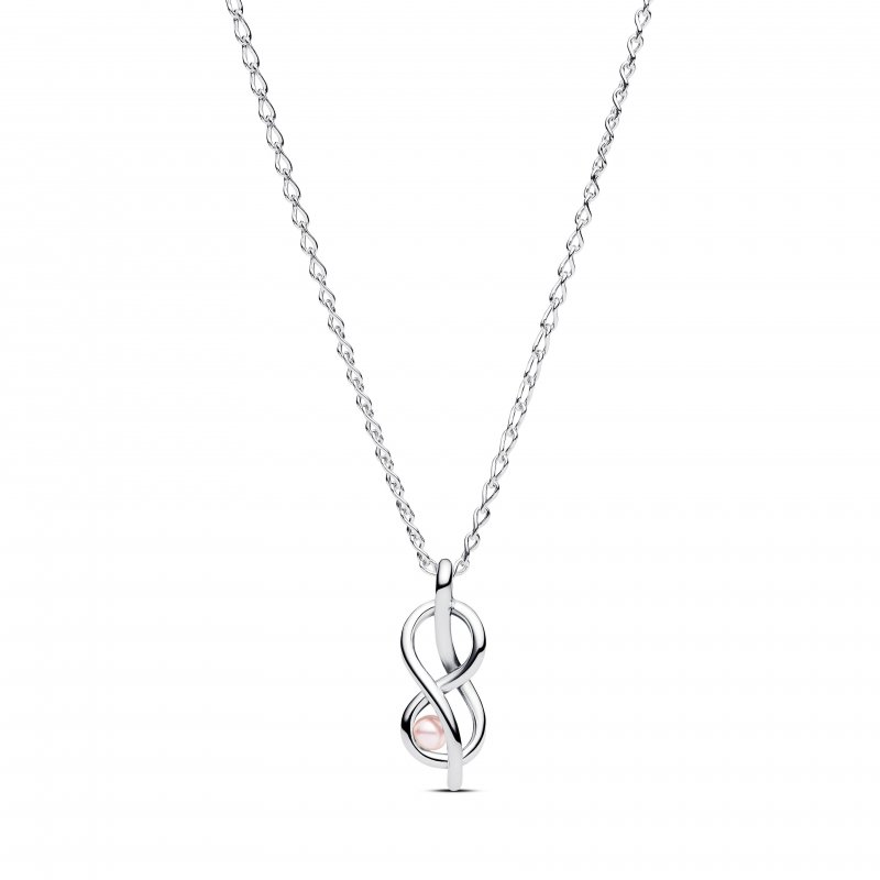 Collana Legame Infinito con Perla Rosa Artificiale