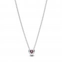 Collana Cuore in Rilievo Rosa
