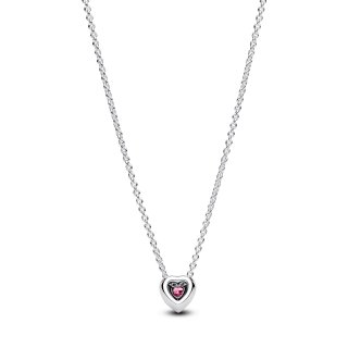 Collana Cuore in Rilievo Rosa