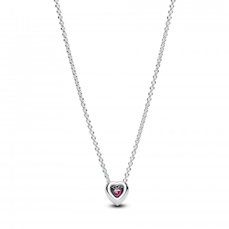 Collana Cuore in Rilievo Rosa