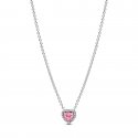Collana Cuore in Rilievo Rosa