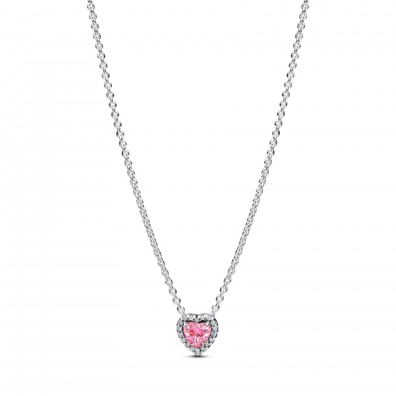Collana Cuore in Rilievo Rosa