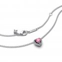 Collana Cuore in Rilievo Rosa