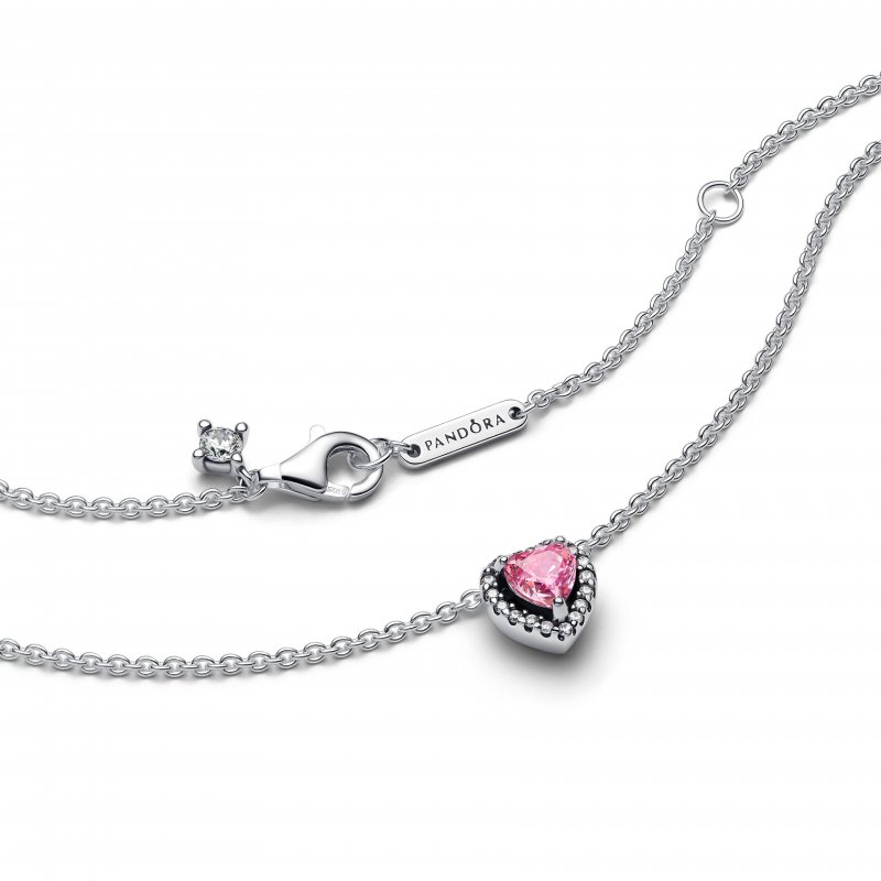 Collana Cuore in Rilievo Rosa