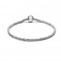 Bracciale Maglia Doppia Intrecciata con Chiusura a Sfera