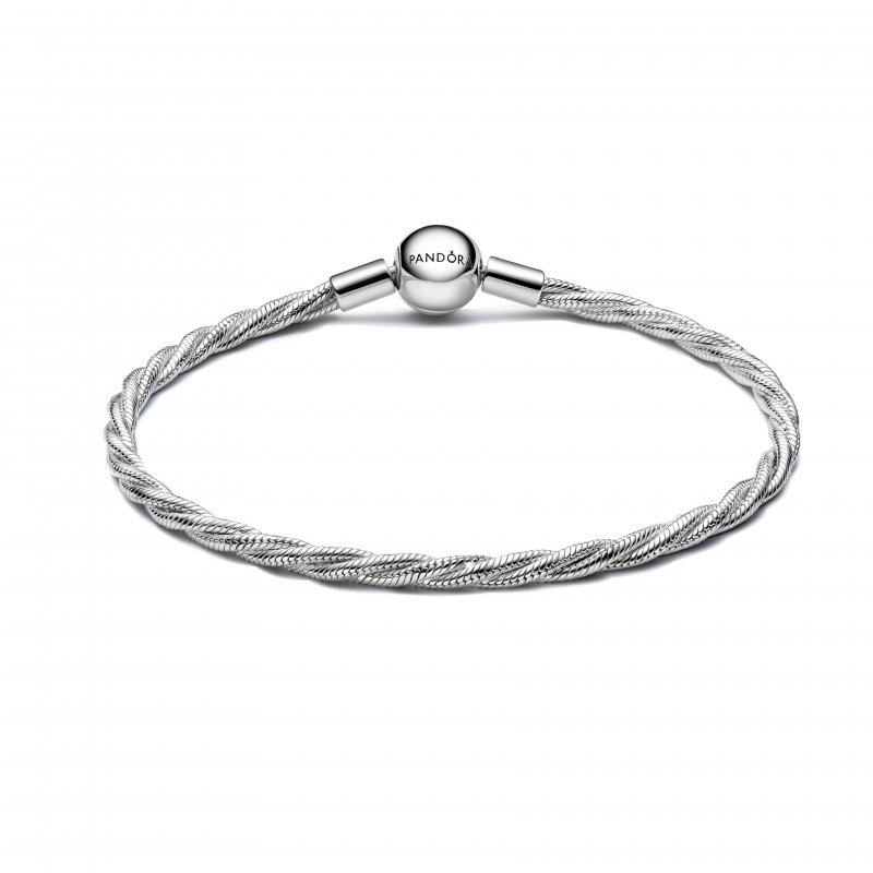 Bracciale Maglia Doppia Intrecciata con Chiusura a Sfera