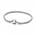 Bracciale Maglia Doppia Intrecciata con Chiusura a Sfera