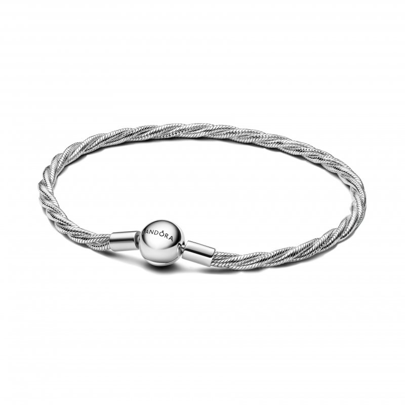 Bracciale Maglia Doppia Intrecciata con Chiusura a Sfera