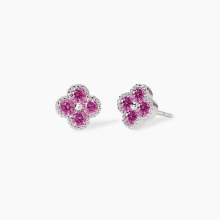 Mabina - Orecchini Con Fiore Rosa Jasmine - Argento