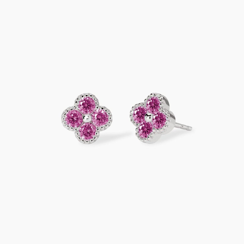 Mabina - Orecchini Con Fiore Rosa Jasmine - Argento