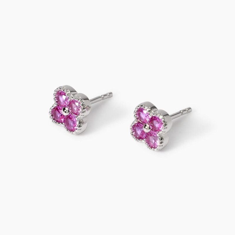 Mabina - Orecchini Con Fiore Rosa Jasmine - Argento