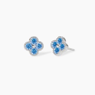 Mabina - Orecchini Jasmine - Fiore Azzurro - Argento