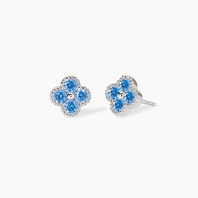 Mabina - Orecchini Jasmine - Fiore Azzurro - Argento