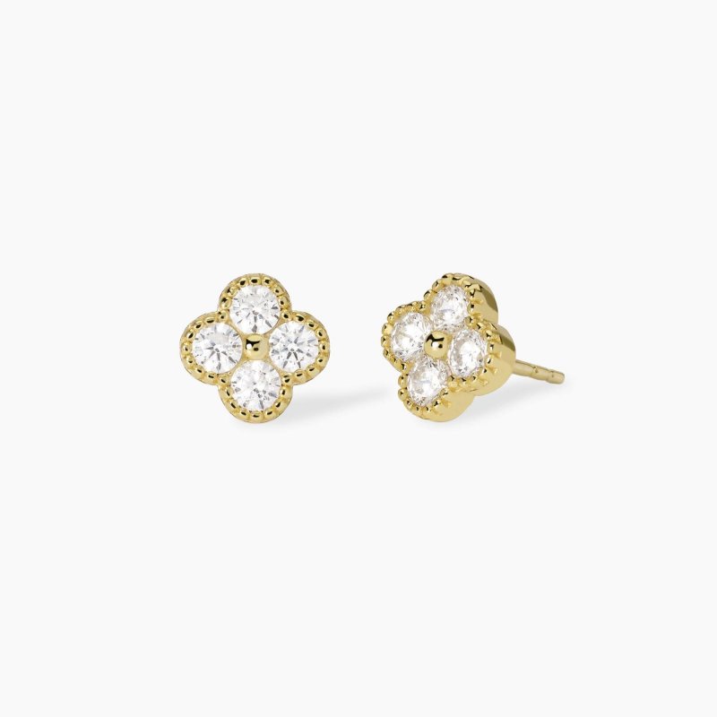 Mabina - Orecchini Fiore Zirconi - Argento 18K