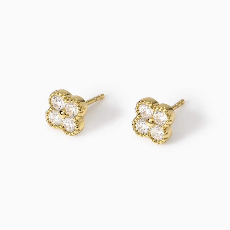 Mabina - Orecchini Fiore Zirconi - Argento 18K