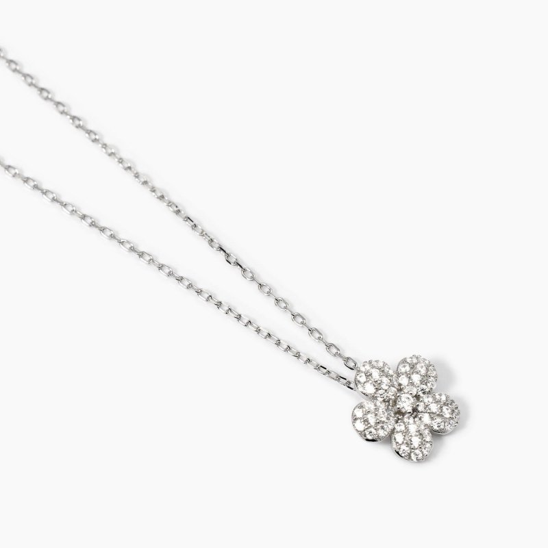 Mabina - Girocollo In Argento - Fiore In Zirconi
