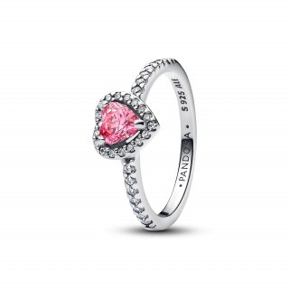 Anello Cuore in Rilievo Rosa