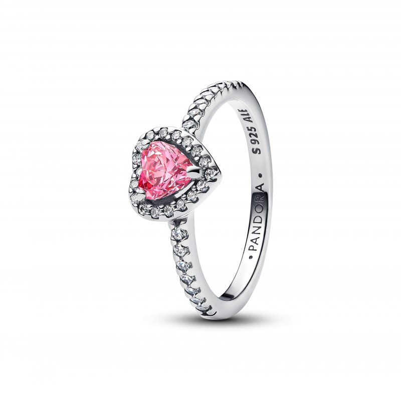 Anello Cuore in Rilievo Rosa