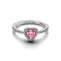 Anello Cuore in Rilievo Rosa