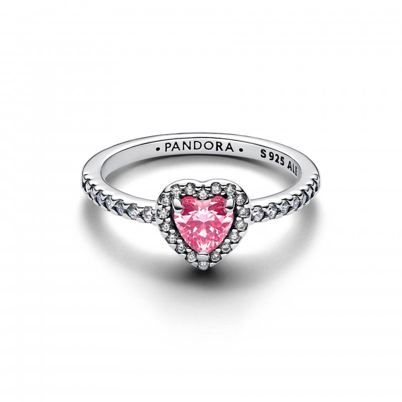 Anello Cuore in Rilievo Rosa