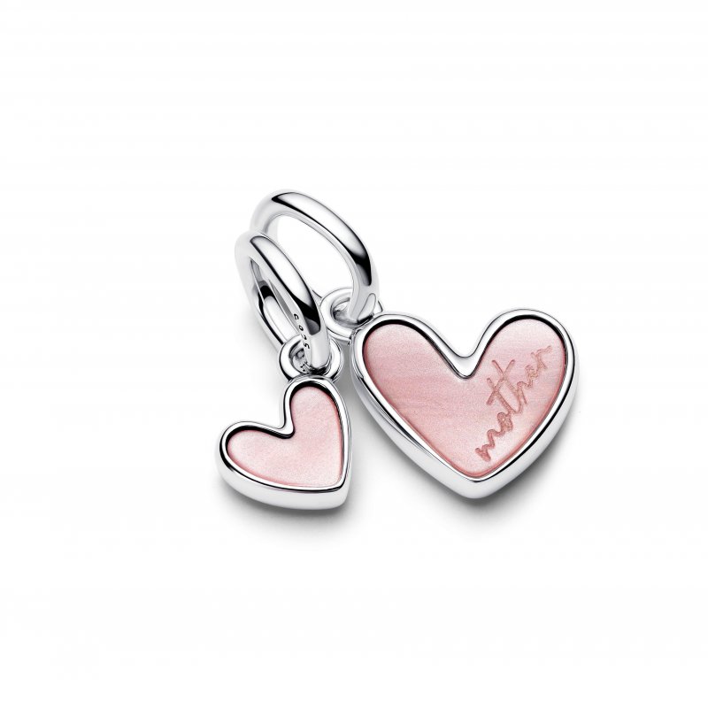 Charm Pendente Unione di Cuori Mamma e Figlia divisibile