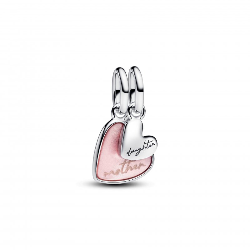 Charm Pendente Unione di Cuori Mamma e Figlia divisibile