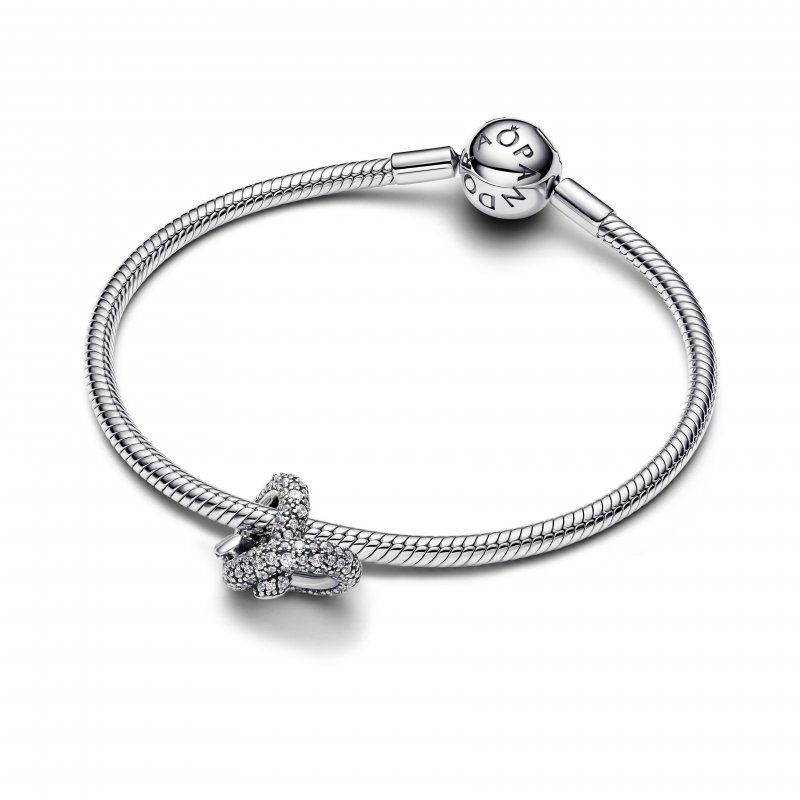 Charm Cuore Nodo Infinito e Pavè