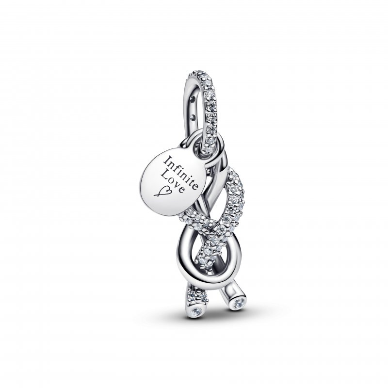 Charm Pendente Nodo Infinito e Pavè