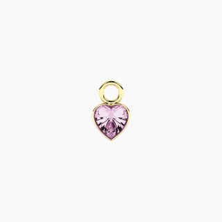 Kidult - Ciondolo Cuore Rosa - Acciaio Dorato - Tormalina