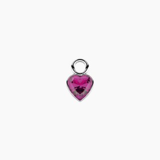 Kidult - Ciondolo Cuore Rosa - Acciaio E Tormalina