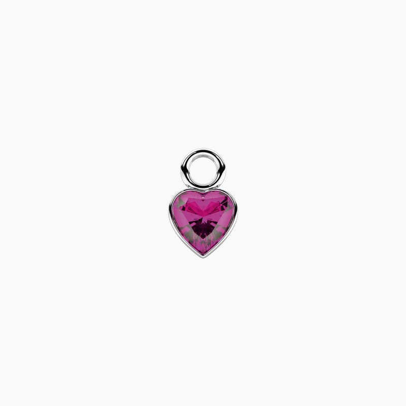 Kidult - Ciondolo Cuore Rosa - Acciaio E Tormalina