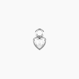 Kidult - Ciondolo A Cuore - Acciaio - Zircone Bianco