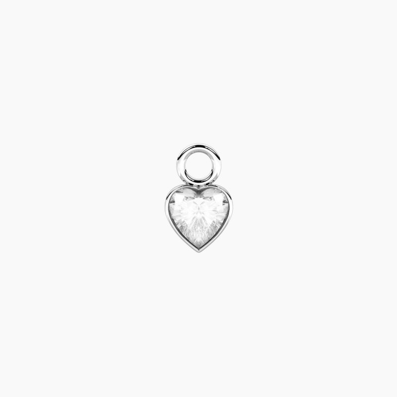 Kidult - Ciondolo A Cuore - Acciaio - Zircone Bianco