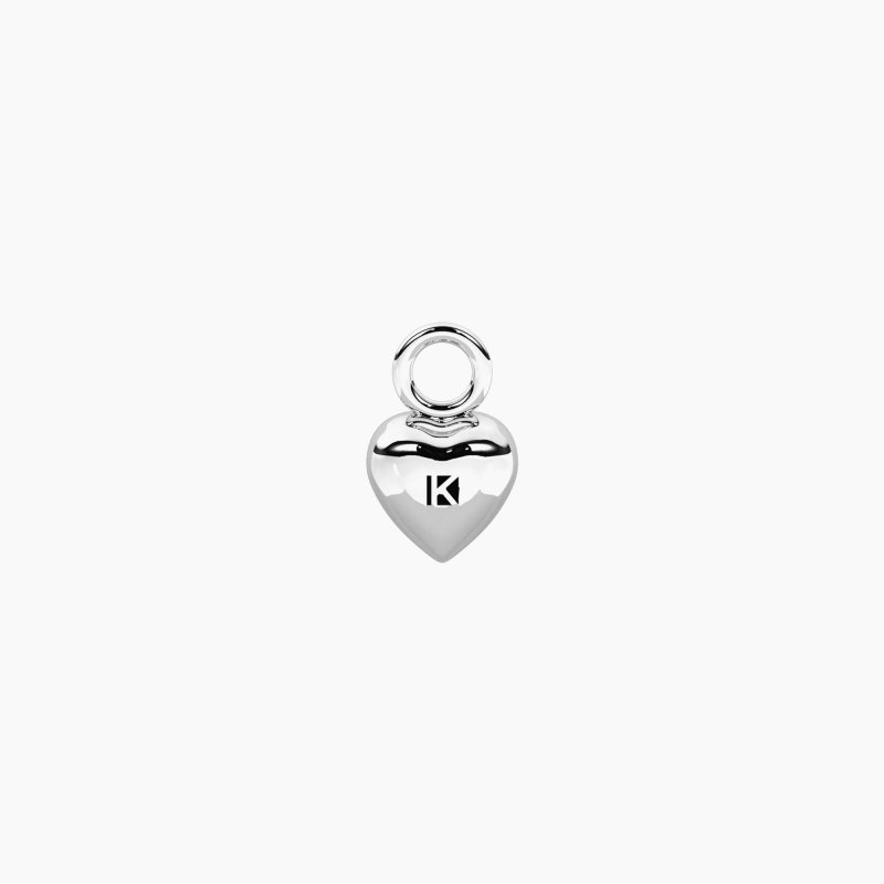 Kidult - Ciondolo A Cuore - Acciaio - Zircone Bianco