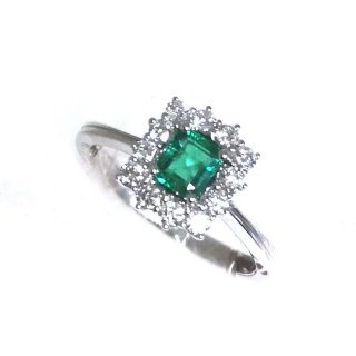 Damiani - Anello Oro Bianco - Diamante E Smeraldo