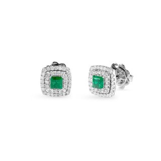 Salvini - Orecchini Oro Bianco - Diamante/Smeraldo