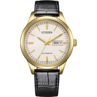 Citizen - Meccanico Day Date - Uomo - Pelle - Bianco