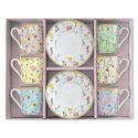 Set 6 tazzine espr.100 ml c/piattini in gift box MEADOW FLOWERS - Easy life