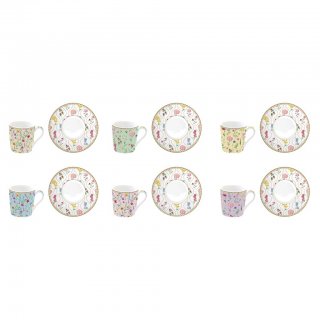 Set 6 tazzine espr.100 ml c/piattini in gift box MEADOW FLOWERS - Easy life