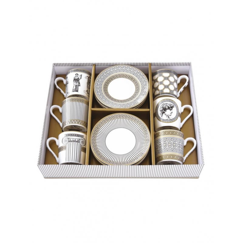 Set 6 tazzine espr.100 ml c/piattini in gift box  PALLADIUM - Easy life