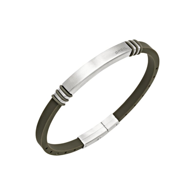 Breil Tribe - Bracciale Light Cuff - Acciaio Satinato - Verde