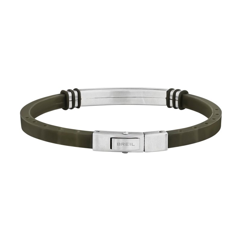 Breil Tribe - Bracciale Light Cuff - Acciaio Satinato - Verde