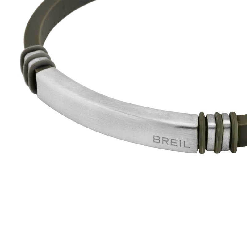 Breil Tribe - Bracciale Light Cuff - Acciaio Satinato - Verde
